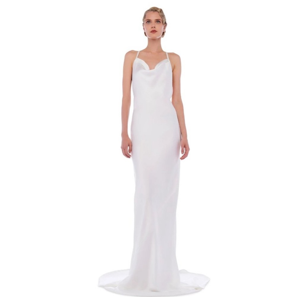 Norma Kamali Cross Back Bias Gown